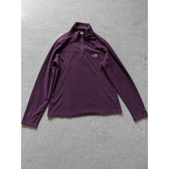The North Face Fleece Sweater Womens Size Large Purple 1/4 Zip TKA 100 - Picture 1 of 6